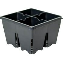 Epic Gardening Reusable Seed Starter Tray, 4 Cell 3" Deep, Easy Watering, Indoor Greenhouse, Gardener Friendly for Seedlings, Black, 4-pk