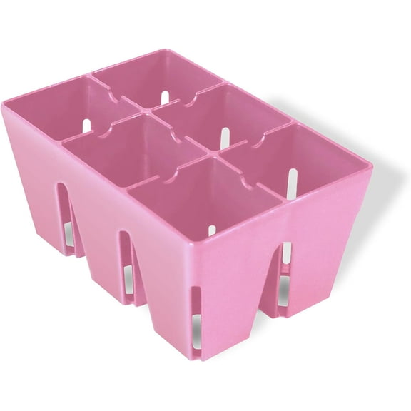 Epic Gardening Reusable Seed Starter Tray, 6 Cell/6 Seedling Starter Trays, Easy Watering, Indoor Greenhouse, UV-Treated & BPA-Free, Pink, 6-pk