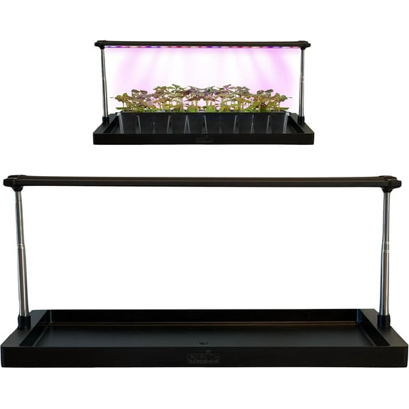 Epic Gardening Seed Starting Grow Light, Full-Spectrum LED with Adjustable Height & Integrated Tray for Indoor Seedlings, Light with Timer (Standard)