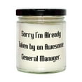 thumbnail image 1 of Epic General Manager Gifts, Sorry I'm Already Taken by an, Birthday Unique Gifts, Scent Candle for General Manager from Friends, General Manager Appreciation Gifts, Best Gifts for General Manager,, 1 of 1