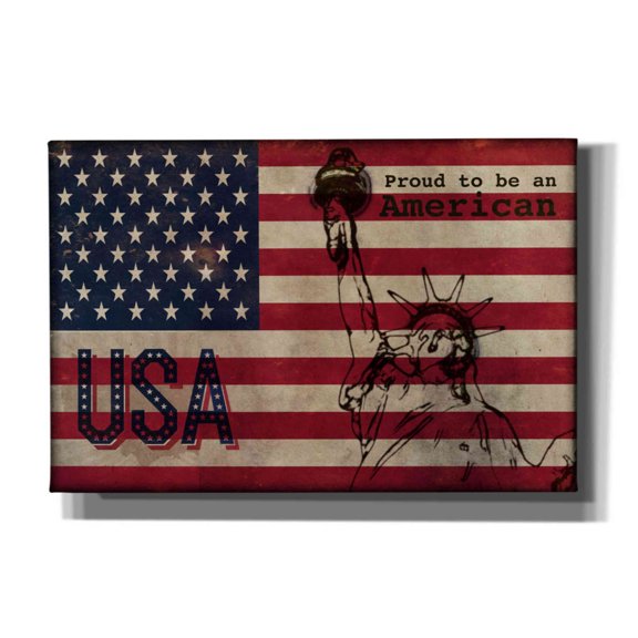 Epic Graffiti '2 Proud to be an American' by Irena Orlov, Giclee Canvas Wall Art, 60"x40"