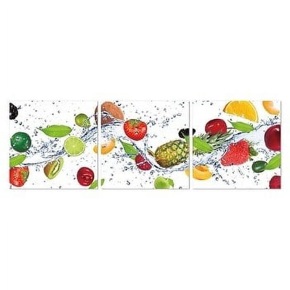 Epic Graffiti 3 piece "Fruit Wave" Acrylic Wall Art, 60" x 20"
