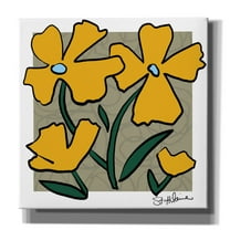 Epic Graffiti 'Abstract Floral on Taupe' by St. Hilaire Elizabeth, Canvas Wall Art, 37"x37"