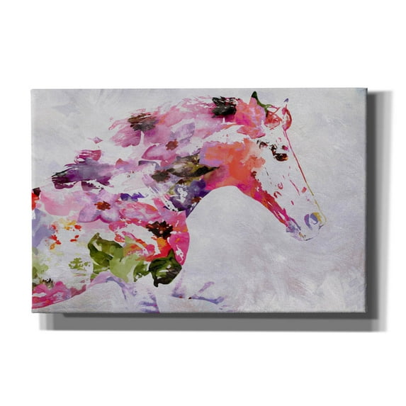 Epic Graffiti 'Abstract Pink Horse' by Irena Orlov, Canvas Wall Art, 60"x40"