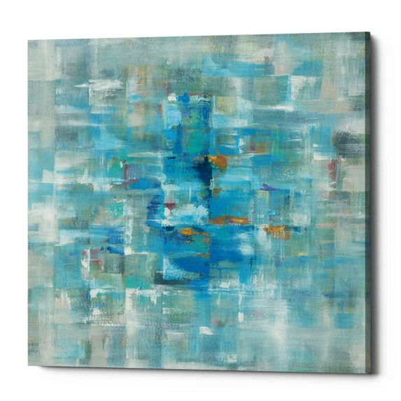 Epic Graffiti "Abstract Squares" by Danhui Nai, Giclee Canvas Wall Art 18" x 18"