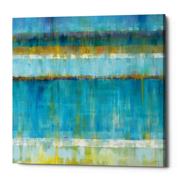 Epic Graffiti  "Abstract Stripes" by Danhui Nai, Giclee Canvas Wall Art - 37" x 37"