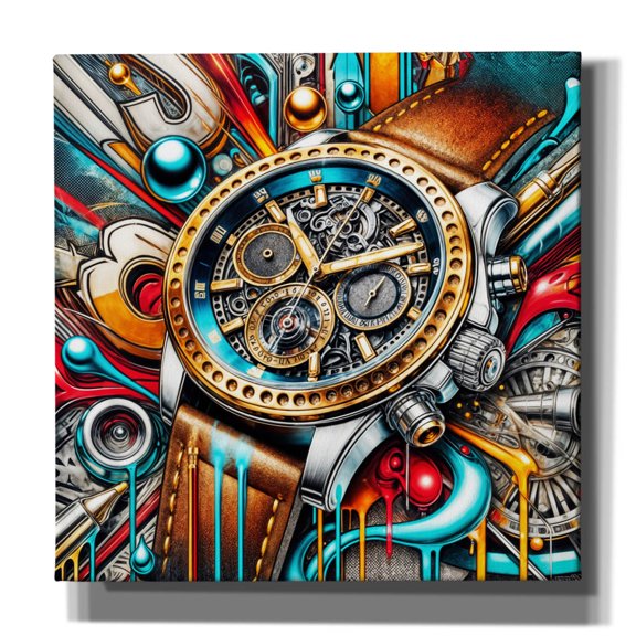 Epic Graffiti 'Abstract Watch' by Rey Klimt Canvas Wall Art, 12" x 12"