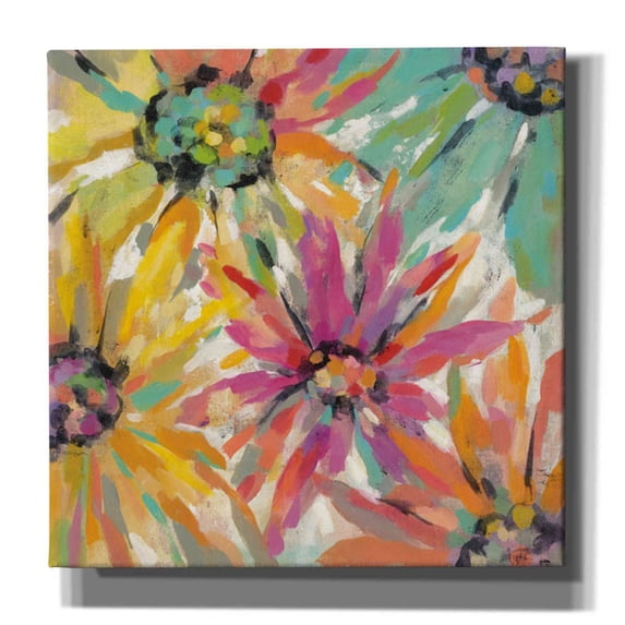 Epic Graffiti 'Abstracted Petals II' by Silvia Vassileva, Canvas Wall Art, 18"x18"