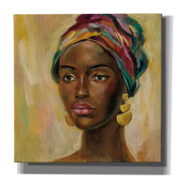 Epic Graffiti 'African Face II' by Silvia Vassileva, Canvas Wall Art, 37"x37"