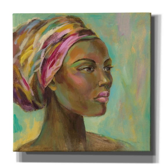 Epic Graffiti 'African Woman I' by Silvia Vassileva, Canvas Wall Art, 37"x37"
