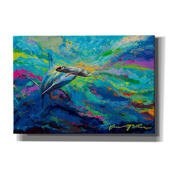 Epic Graffiti 'After Dinner Swim Hammer Head Shark' by Jace D McTier, Giclee Canvas Wall Art, 26"x18"