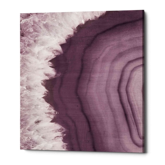 Epic Graffiti  "Agate Geode I PLUM" by Wild Apple Portfolio, Giclee Canvas Wall Art, 16"x18" 16" x 18"