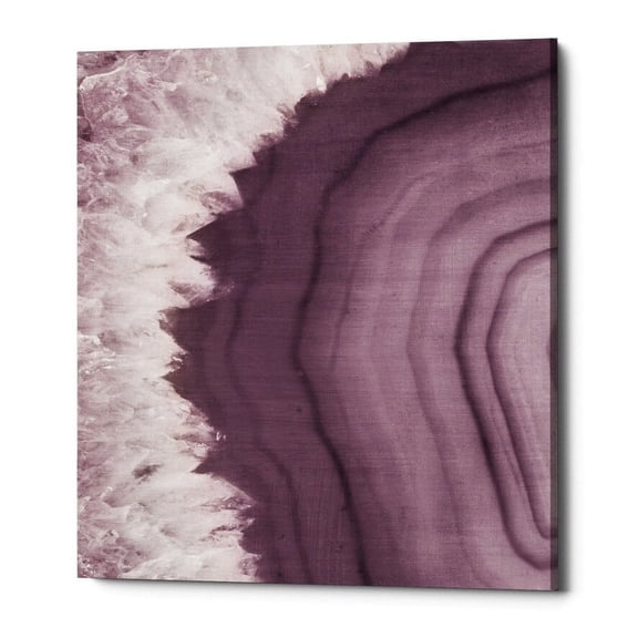Epic Graffiti  "Agate Geode I PLUM" by Wild Apple Portfolio, Giclee Canvas Wall Art, 16"x18" 20" x 24"