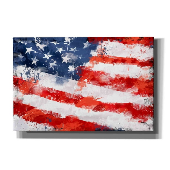 Epic Graffiti 'American Flag', Canvas Wall Art, 60"x40"
