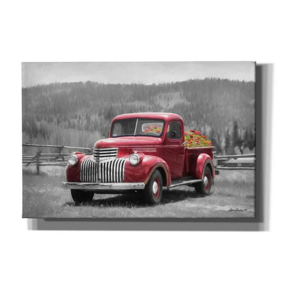 Epic Graffiti 'American Made with Flowers' by Lori Deiter, Canvas Wall Art, 18"x12"