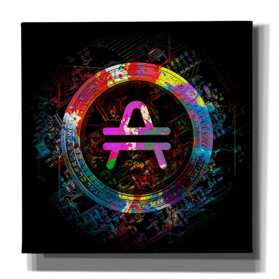 Epic Graffiti 'Amp Crypto Power' by Epic Portfolio Giclee Canvas Wall Art, 26"x26"