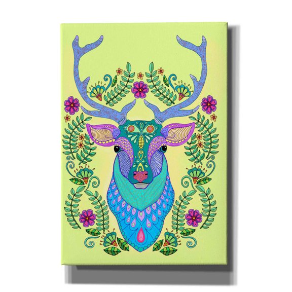 Epic Graffiti 'Animals 19 color' by Hello Angel, Giclee Canvas Wall Art, 18"x26"