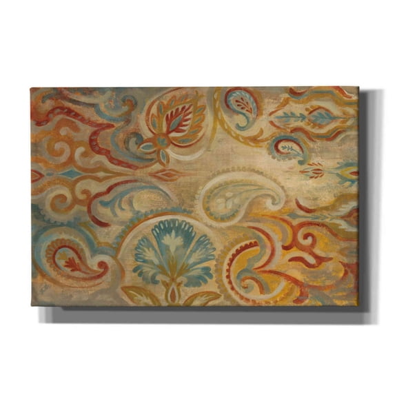 Epic Graffiti 'Antique Paisley' by Silvia Vassileva, Canvas Wall Art, 18"x12"
