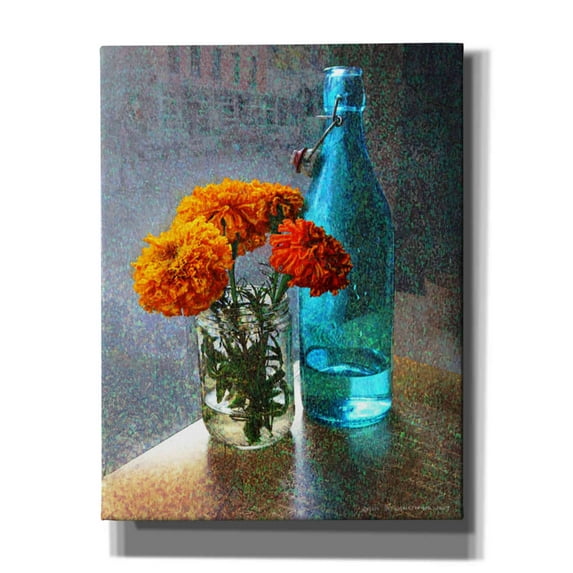 Epic Graffiti 'Aqua Bottle Marigolds Cafe' by Chris Vest, Canvas Wall Art, 26"x34"