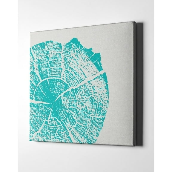 Epic Graffiti  "Aqua Slice" by Linda Woods, Giclee Canvas Wall Art 18"x18"