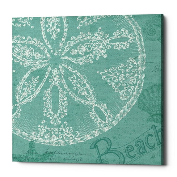 Epic Graffiti 'Aqua Treasure II' by Daphne Brissonnet, Giclee Canvas Wall Art, 12"x12" 18" x 18"