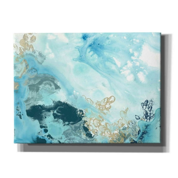 Epic Graffiti 'Aqua Wave Form II' by June Erica Canvas Wall Art, 34"x26"