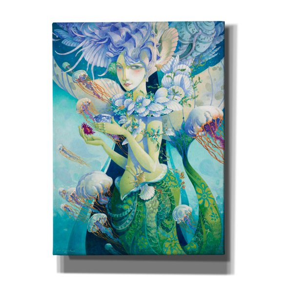 Epic Graffiti 'Aquatic Coffee Break' by David Galchutt, Canvas Wall Art, 40"x54"