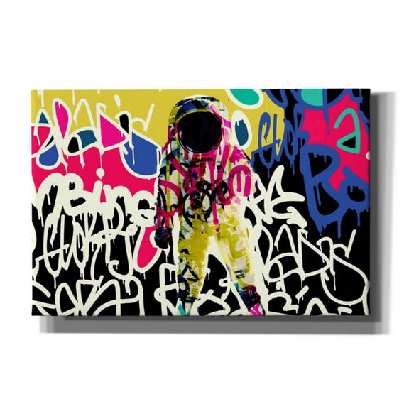 Epic Graffiti 'Astronaut Graffiti Art 17' by Irena Orlov Giclee Canvas Wall Art, 18"x12"