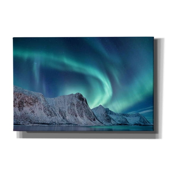 Epic Graffiti 'Aurora Borealis In Norway Green' by Epic Portfolio, Giclee Canvas Wall Art, 60"x40"