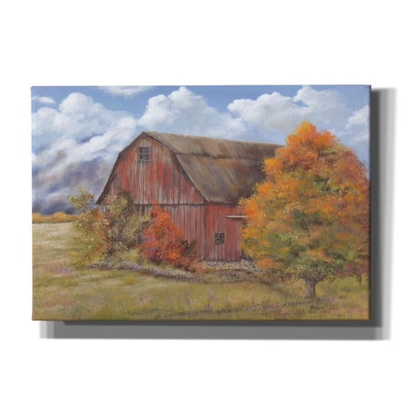 Epic Graffiti 'Autumn Barn' by Pam Britton, Giclee Canvas Wall Art, 26"x18"