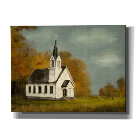 Epic Graffiti 'Autumn Chapel'  by Ashley Bradley Canvas Wall Art, 16" x 12"