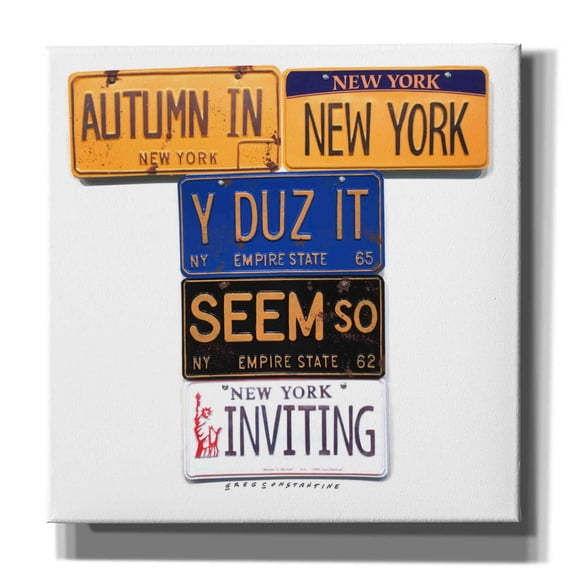 Epic Graffiti 'Autumn In NY' by Gregory Constantine, Giclee Canvas Wall Art, 18"x18"