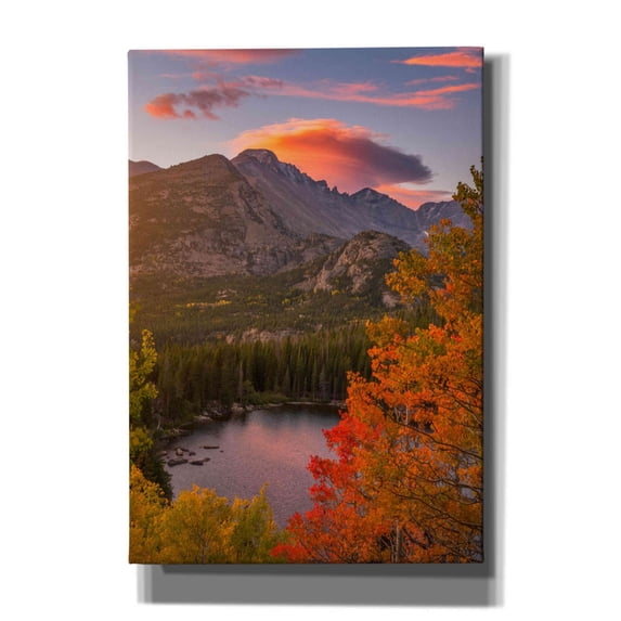 Epic Graffiti 'Autumn Sunrise over Longs Peak - Rocky Mountain National Park' by Darren White, Giclee Canvas Wall Art, 18"x26"