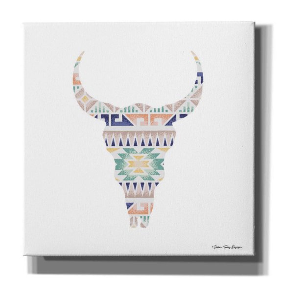 Epic Graffiti 'Aztec Cow Head' by Seven Trees Design, Canvas Wall Art, 26"x26"