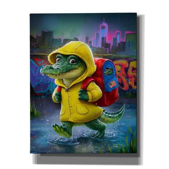 Epic Graffiti 'Baby Croc Going To School' by Andreas Magnusson Canvas Wall Art, 26" x 34"