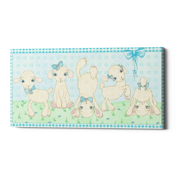Epic Graffiti 'Baby Shower Blue Lambs' by Elyse DeNeige, Canvas Wall Art, 24"x12"