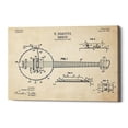 thumbnail image 1 of Epic Graffiti  "Banjo Blueprint Patent Parchment" Giclee Canvas Wall Art, 12" x 18" 12" x 18", 1 of 3