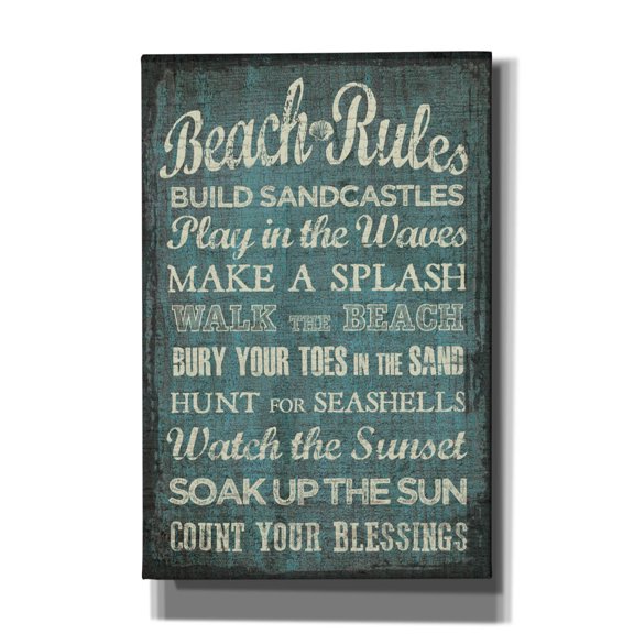 Epic Graffiti 'Beach Rules' by Erin Clark Canvas Wall Art, 12" x 18"