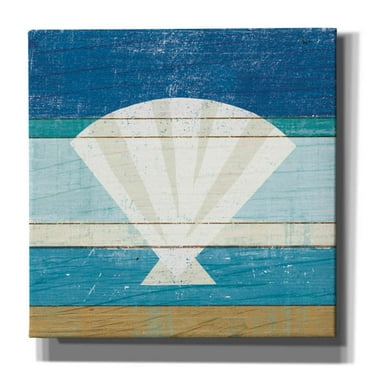 Epic Graffiti 'Beachscape Shell' by Michael Mullan, Canvas Wall Art, 12"x12"