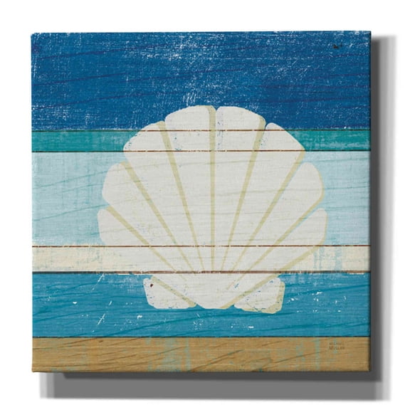Epic Graffiti 'Beachscape Shell v2' by Michael Mullan, Canvas Wall Art, 26"x26"