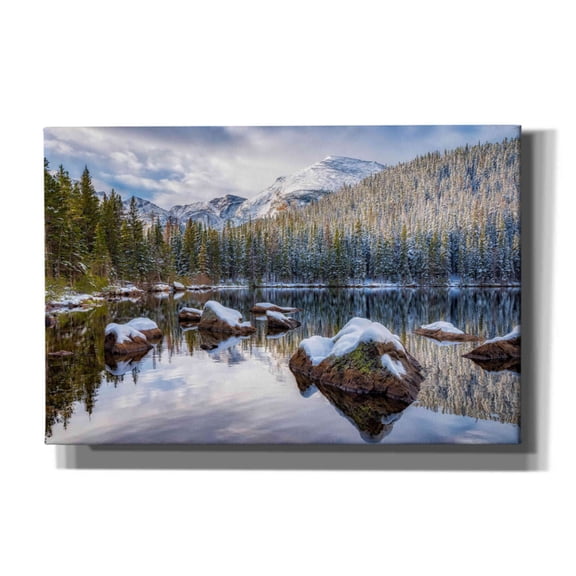 Epic Graffiti 'Bear Lake Holiday - Rocky Mountain National Park' by Darren White, Giclee Canvas Wall Art, 18"x12"