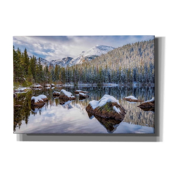 Epic Graffiti 'Bear Lake Holiday - Rocky Mountain National Park' by Darren White, Giclee Canvas Wall Art, 26"x18"