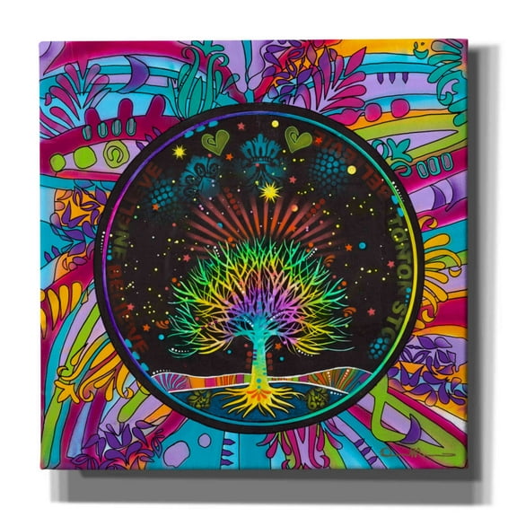 Epic Graffiti 'Believe One' by Dean Russo, Canvas Wall Art, 12"x12"