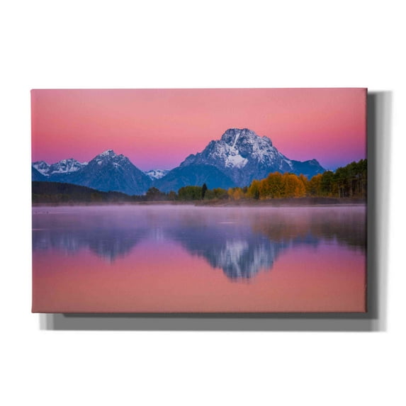 Epic Graffiti 'Belt of Venus at Oxbow - Grand Teton National Park' by Darren White, Giclee Canvas Wall Art, 60"x40"