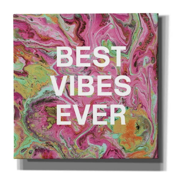 Epic Graffiti 'Best Vibes Ever' by Linda Woods, Canvas Wall Art, 18"x18"
