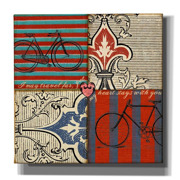 Epic Graffiti 'Bicycle Damask' by Art Licensing Studio Canvas Wall Art, 12" x 12"