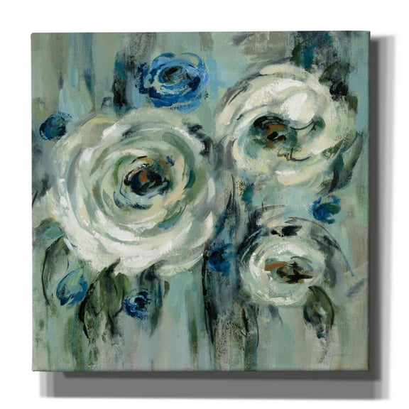 Epic Graffiti 'Big Sage Flowers' by Silvia Vassileva, Canvas Wall Art, 18"x18"