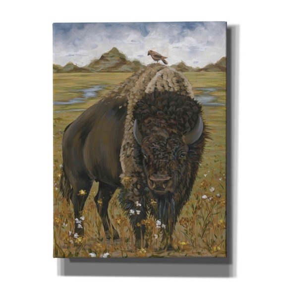 Epic Graffiti 'Bison' by Hollihocks Art, Giclee Canvas Wall Art, 40"x54"