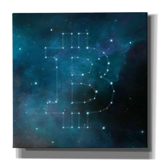 Epic Graffiti 'Bitcoin Constellation II' by Epic Portfolio, Giclee Canvas Wall Art, 37"x37"