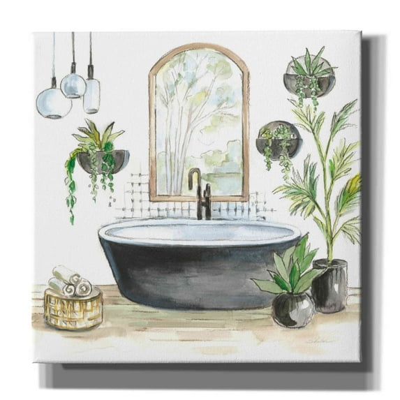 Epic Graffiti 'Black Bathtub II' by Silvia Vassileva, Canvas Wall Art, 37"x37"